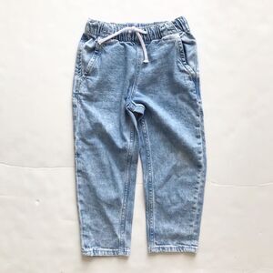 H&M light acid wash pull up draw string jeans EUC 3-4Y